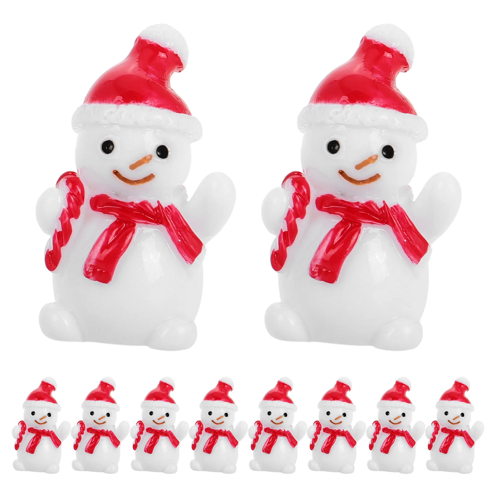 

10 Pcs Snowball Mini Snowman Winter Decor Figurines Resin Christmas Craft Miniature Landscape