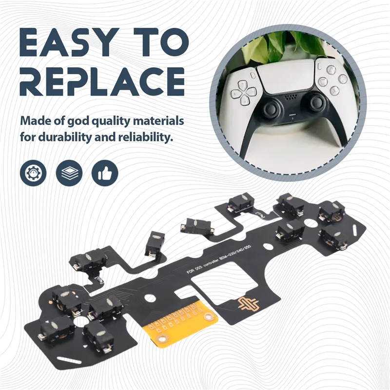 ABJF-Эргономичный микропереключатель, тактильный набор триггеров для волос с щелчком для контроллера PS5 BDM-030/040/050, комплект печатной платы с 12 клавишами