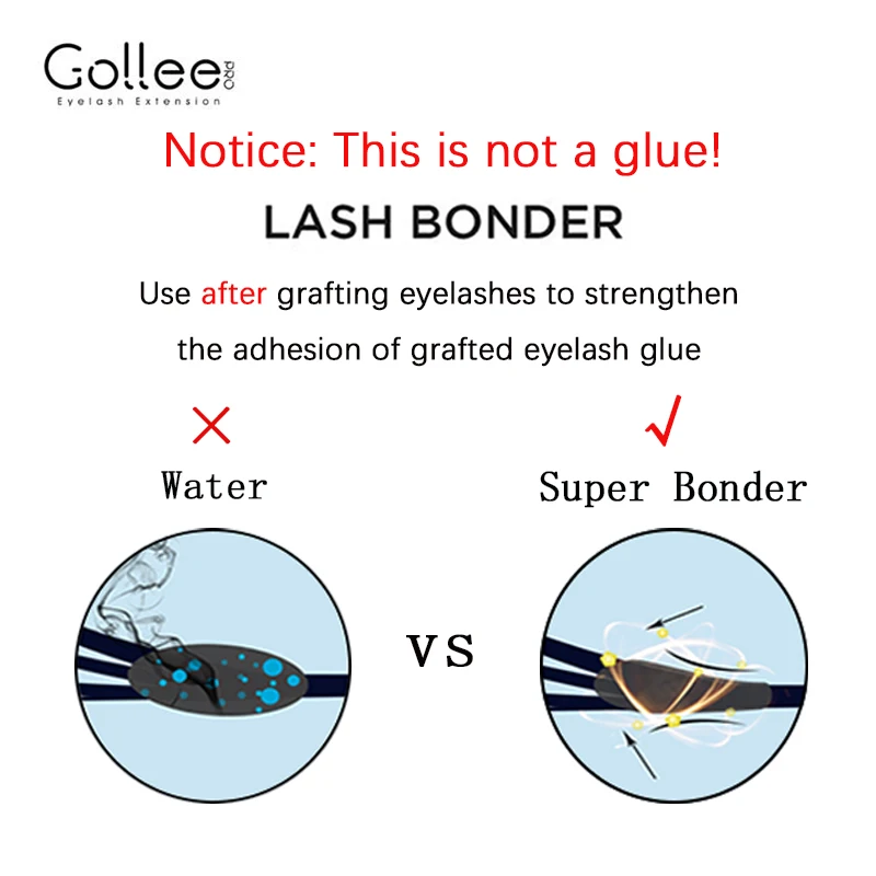 Gollee Lash Bond Set Low Odor Eyelash Foam Shampoo No Irritation Primer Cleaning Deep 15ml Super Bonder Lash Eyelash Supplies