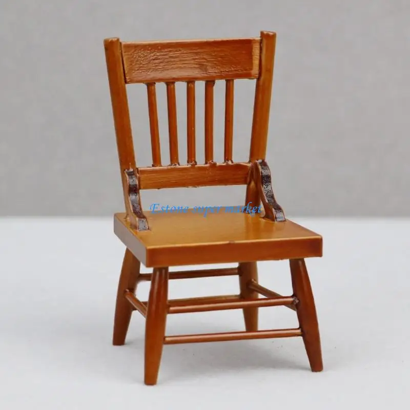 090B Detailed Mini Dining Chair Dollhouses Compatible 1/12 Small Furniture Piece