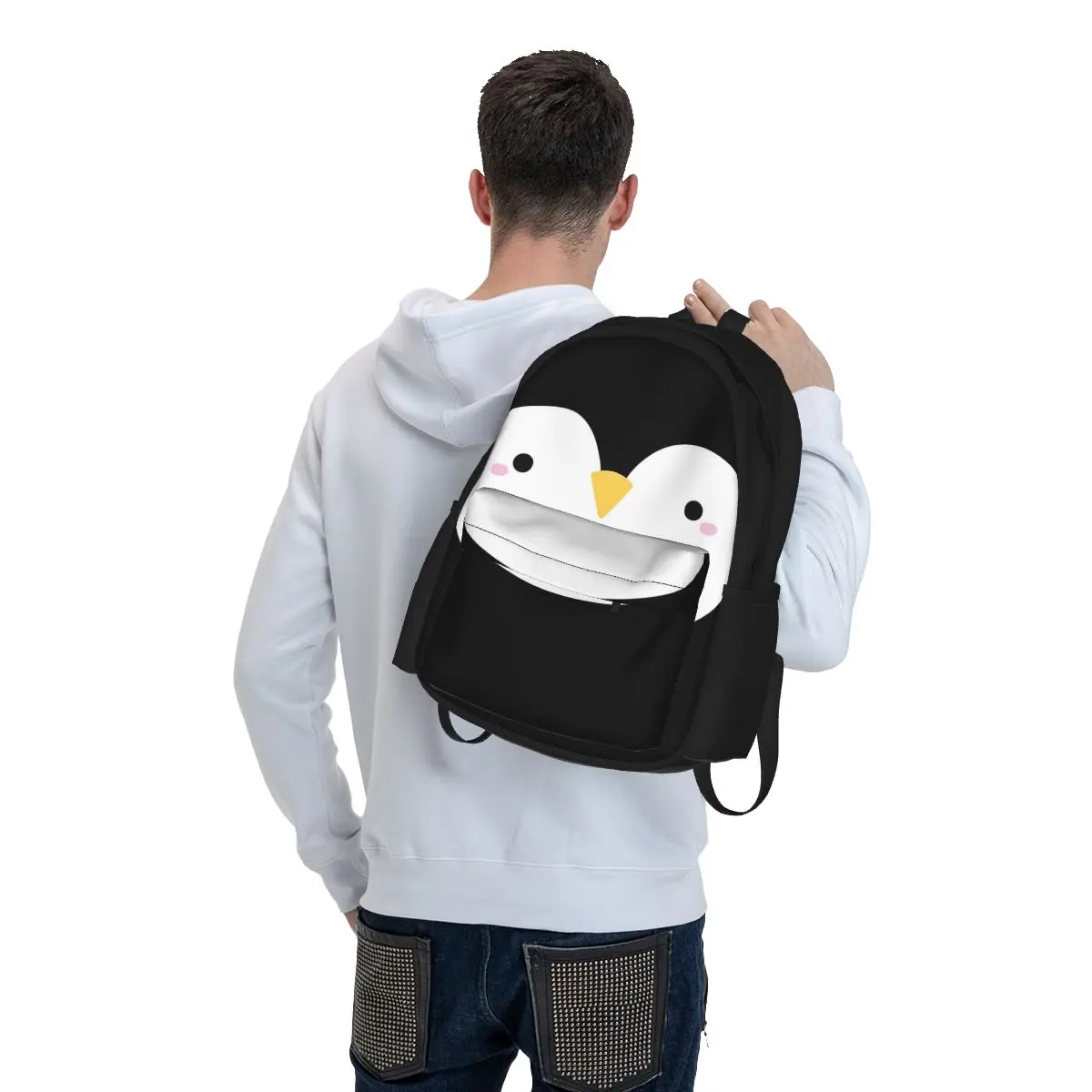 Cute Little Penguin Face zaini ragazzi ragazze Bookbag studenti borse da scuola zaino zaino per Laptop borsa a tracolla grande capacità