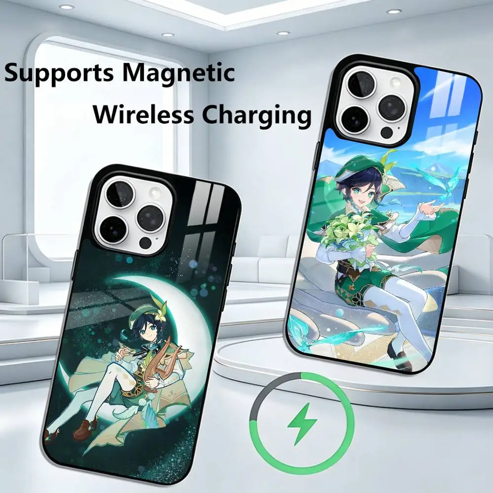 

genshin impact Venti Phone Case For iPhone17,16,15,14,13,12, Allows magnetic wireless charging