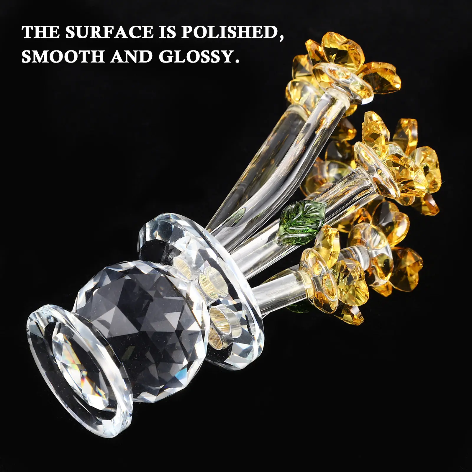 

1 шт. хрустальная цветочная скульптура-украшение для интерьера, декор для рабочего стола, хрустальный орнамент для обновления пространства