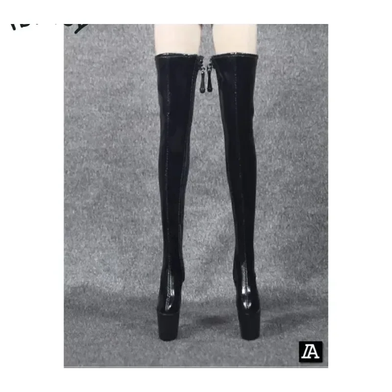 1/6 Scale Hollow Long Boots Leather Boots Female Soldier Platform Shoes with Zipper Model for 12" Action Figure Ph TBl Body