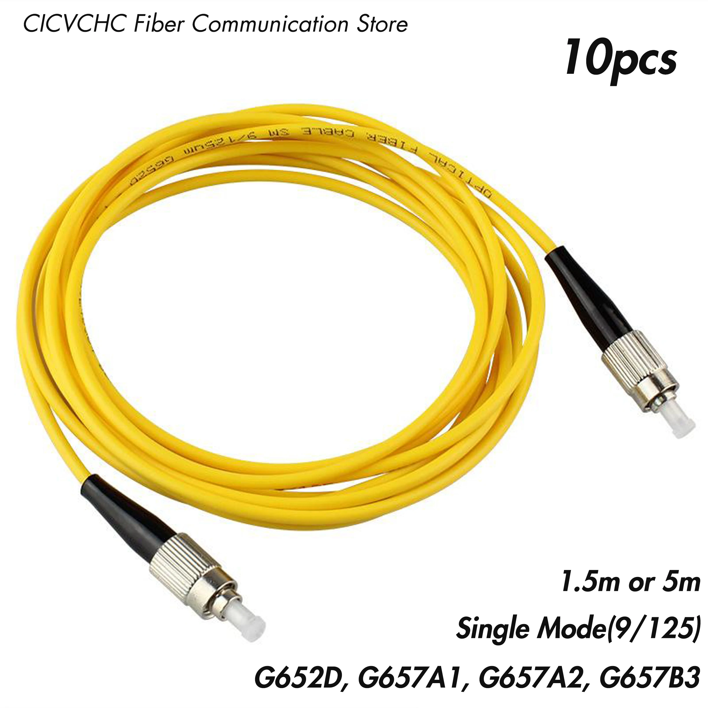 

10pcs FC/UPC-FC/UPC Fiber Patchcord-SM(9/125) G652D or G657A1-1m, 1.5m or 5m-3.0mm Cable / Jumper