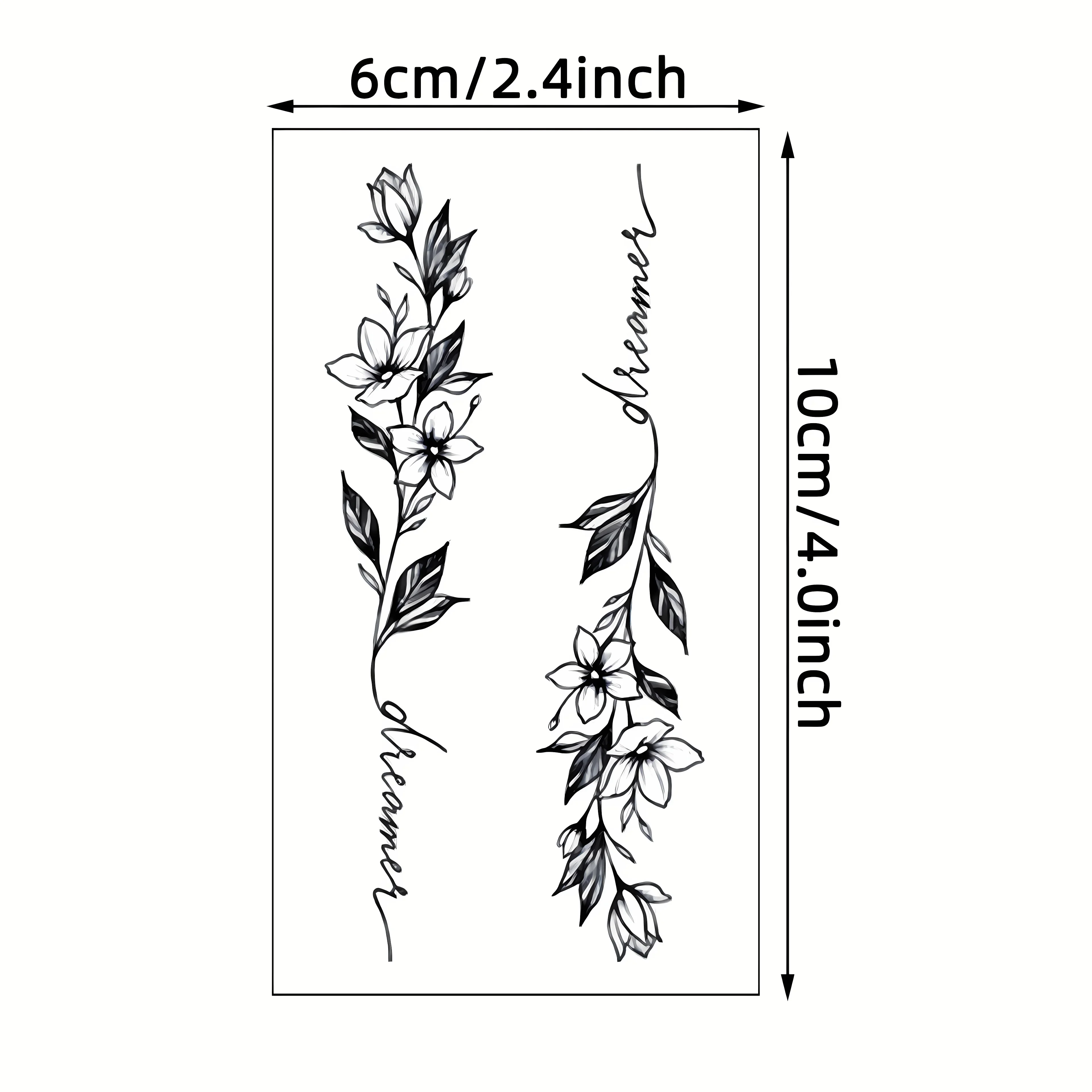 30pcs Adult Fake Tattoo Sticker Quote Sentence Flower Feather English Letter Waterproof Transfer Tattoo for Wrist  Arm Clavicle