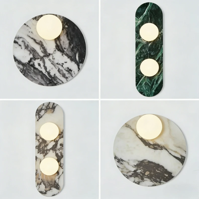 White Marble LED Wall Lights Living Room Aisle Hallway White Glass Home Decor Wabi Sabi Wall Lamp Sconce Applique Murale