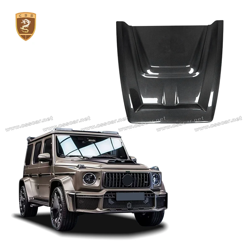 

New 2025 B-rabu 800 Style Dry Carbon Fiber Car Hood Cover For Mercedes-Benz G class W465 Front Engine Bonnet Accessories