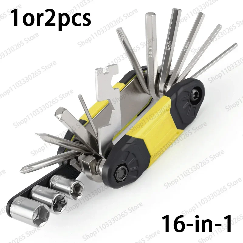 Socket wrench combination with anti slip handle and rotating design - suitable for home and car maintenance, 16 in 1 wrench tool