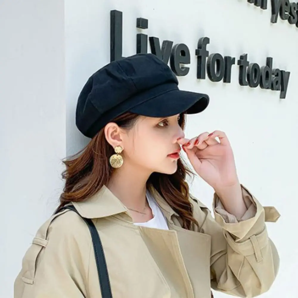 Newsboy Caps New Arrive Women Gatsby Cap Octagonal Baker Peaked Beret Driving Hat Female Sunscreen Hats Painter Tour cap