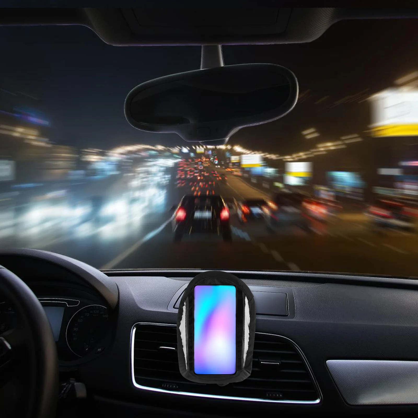 

Car Phone Sun Shield Sunblock Material Heat Resistant Durable Silver Coated Cloth Easy Install Multifunctional Use For Cars