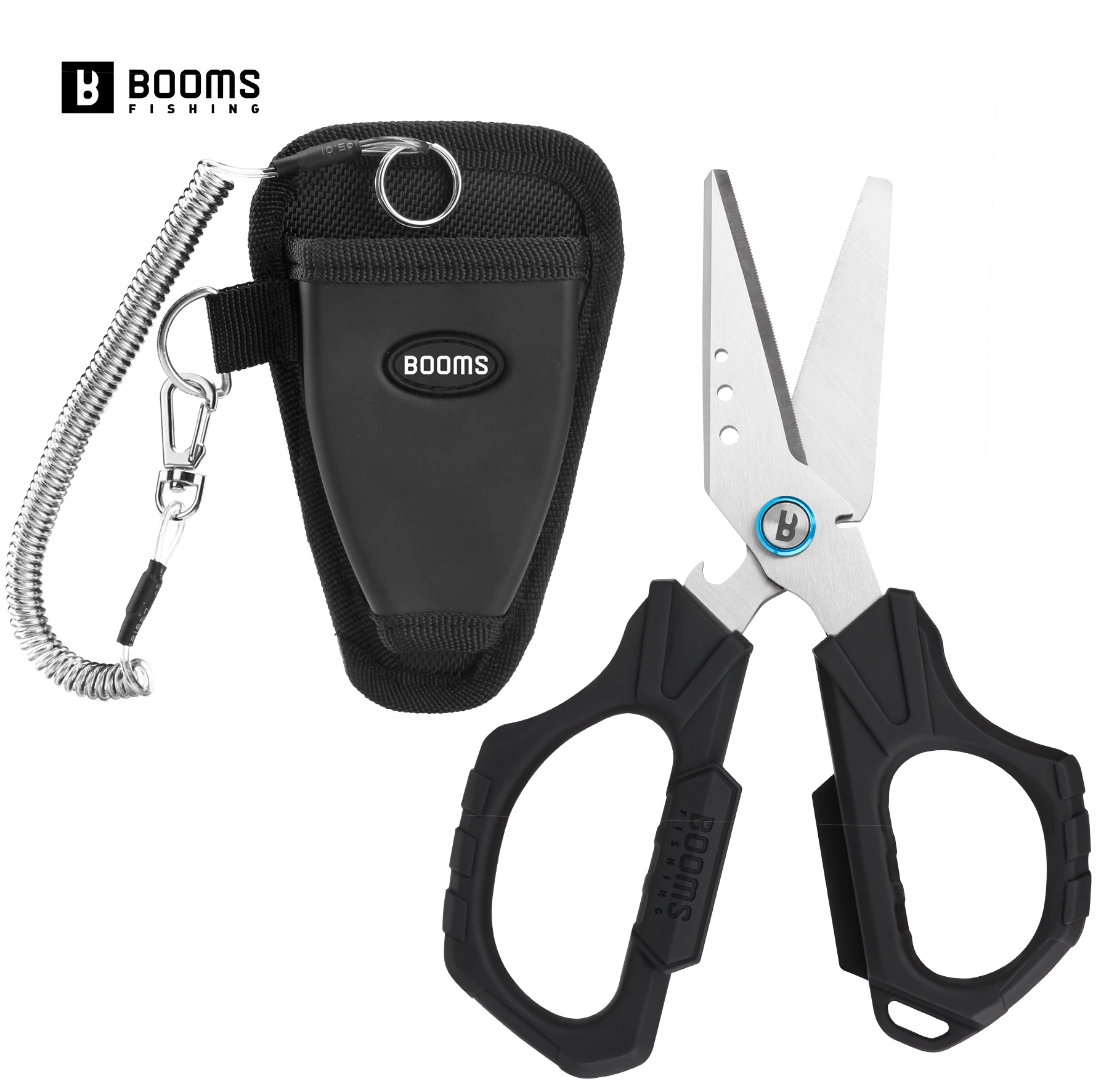 

Booms Fishing S04 Fishing Braided Line Cutter Scissors Fishing Serrated Shears with Bottle Opener Cut Steel Wire Fishing Tools