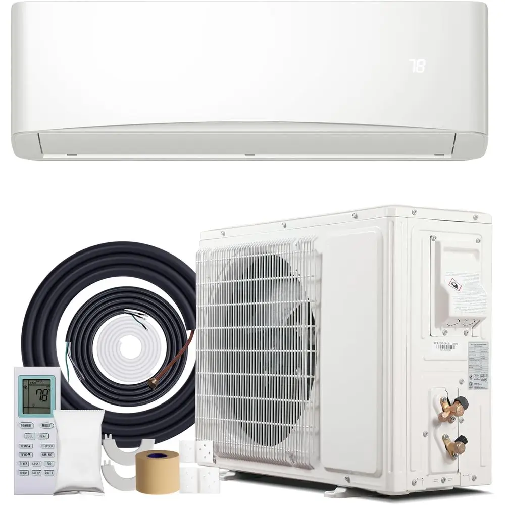 

12000Mini Split Air Conditioner& Heater, 17 SEER2 Wall-Mounted AC Unit Cools Rooms up to 750 Sq. t, Energy Eicient Inverter