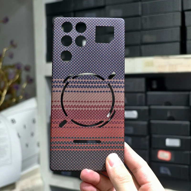 

For ZTE Nubia Red Magic 11 Pro Plus Case Official Carbon Fiber Striped Back Cover For RedMagic 11 Pro Pro+ Slim Bumper Funda