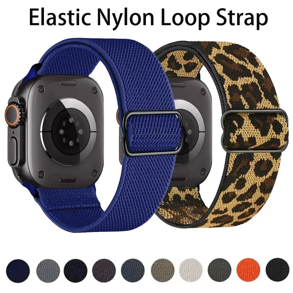 Elastisches Nylon-Schlaufenarmband für Apple Watch Ultra 3/2/1 49 mm 11, 10, 46 mm, 42 mm, bequemes Band, IWatch 9, 8, 7, 6, 5, 4, SE3, 45/41/44/40 mm