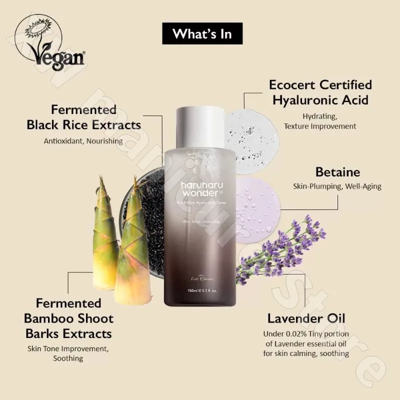 Black Rice Hyaluronic Acid Toner Sensitive Skin Suitable for Non-Fragrant Facial Hydrating Moisturizing Soothing Repair 150ml