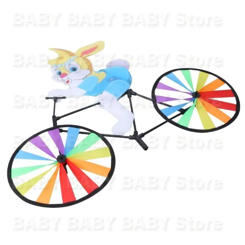 Q81A 3D Animal on Bike Windmill Colorful Ground Stake Festival Wedding Background