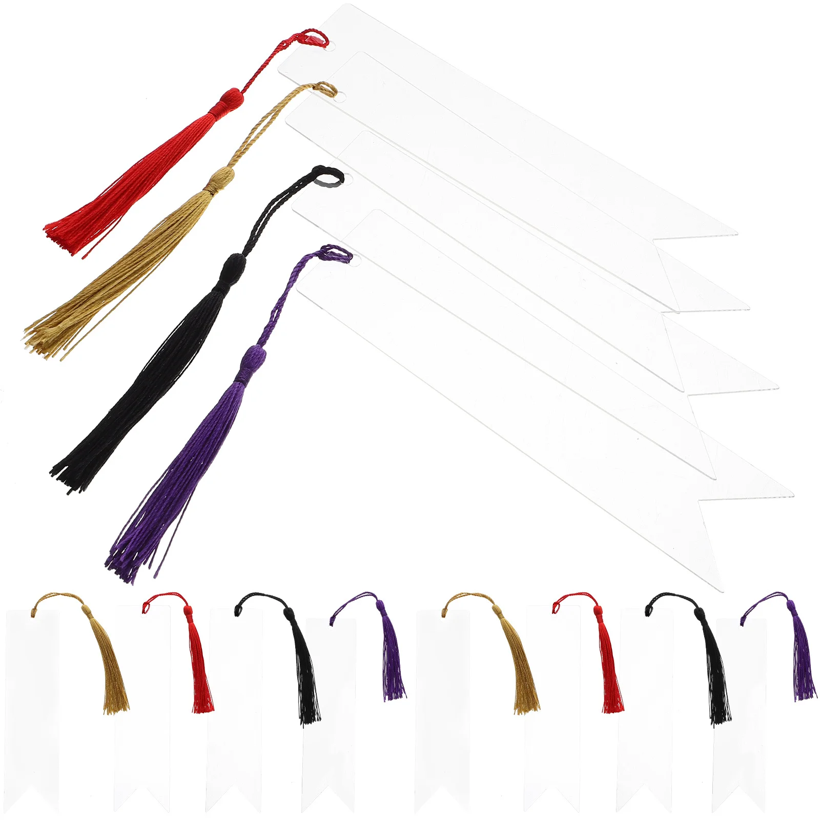 

12Pcs Acrylic Bookmarks Sturdy Lightweight Blank Reading Page Markers with Tassels Perfect Gift DIY Acrylic Bookmark Blank