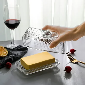 Vintage Glass Butter Dish 1