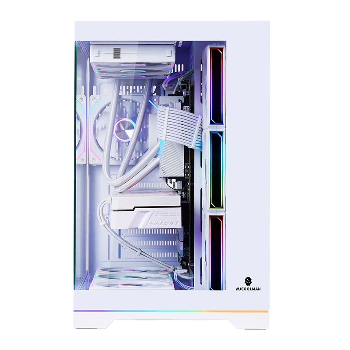 WJCOOLMAN Lonely Warrior PLUS 레인보우 에디션 ARGB 라이트 스트립 코스탈 룸 컴퓨터 케이스 / 360 수냉 / ATX 마더보드