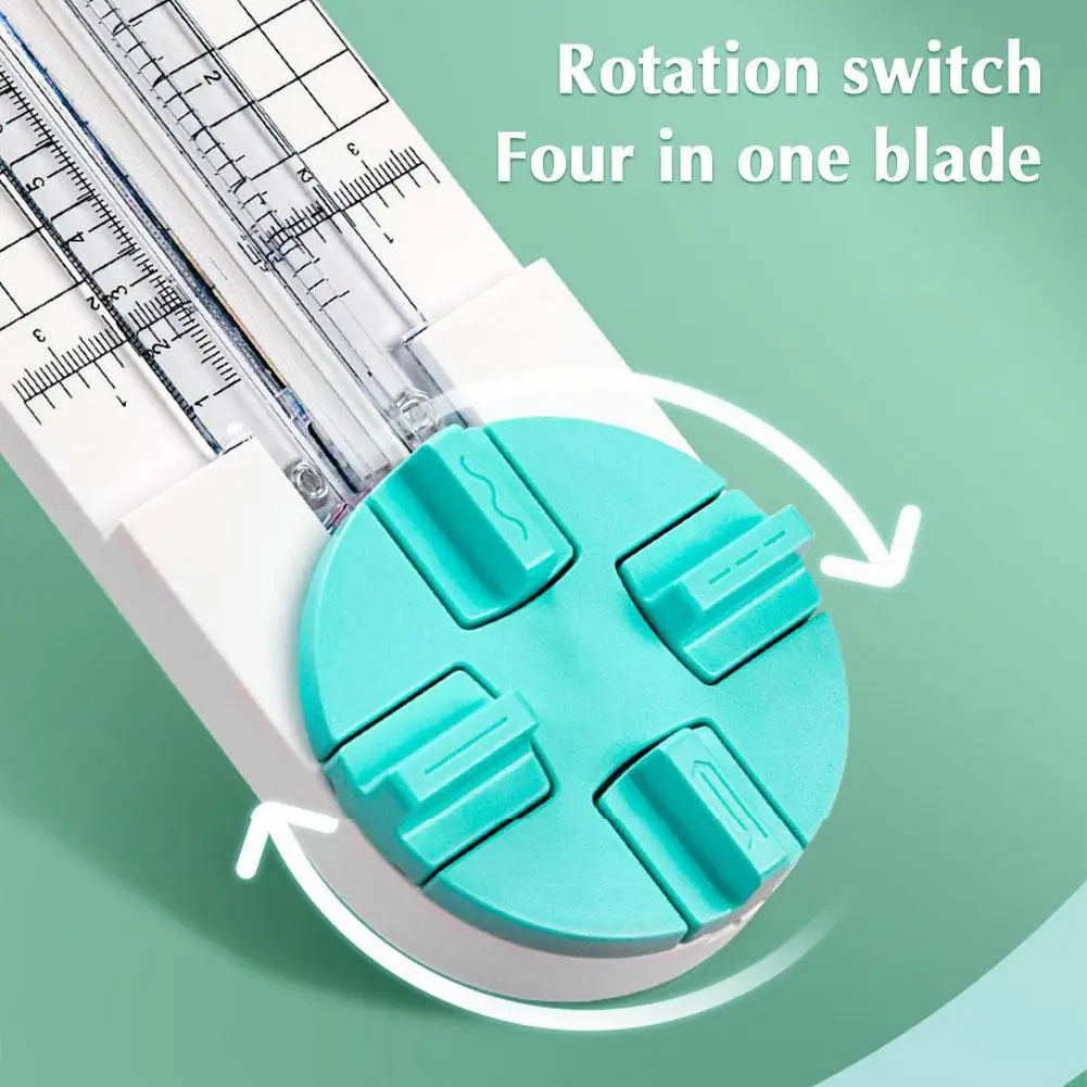 New 4-in-1 Paper Cutter Multi-Functional Knife Curved/Straight Office Photos Tool Sliding Making Supplies Handbook Cutting O9S3