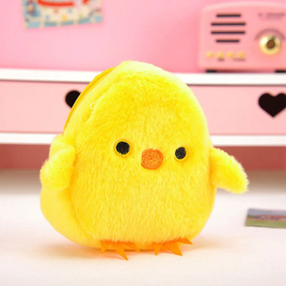 6 個のチキン小銭入れかわいいひよこの形をした小さな財布コインキーイヤホン用軽量ポータブルイースターギフトアイデア