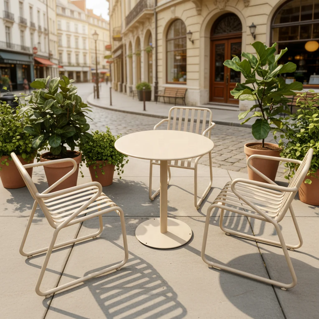 V*-Outdoor Table Chair Set Iron Durable Eco-Friendly Sunscreen Commercial Modern Simple Leisure Courtyard Garden