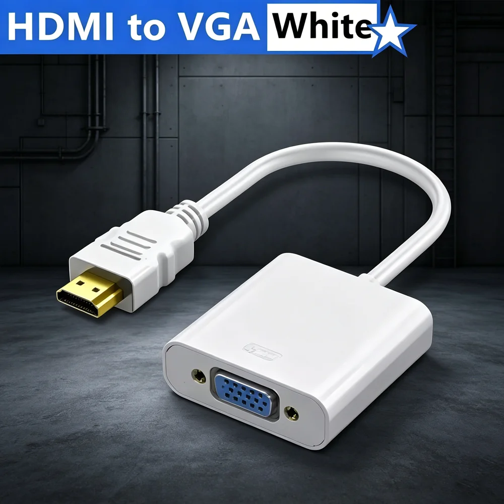 1080P HDMI-compatible To VGA Converter Adapter Cable HDMI Male to VGA Female Digital Analog Converter for Laptop PC TV Projector