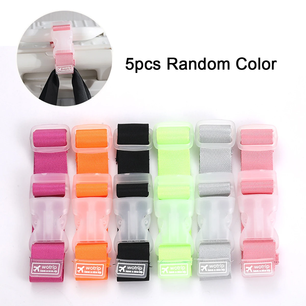 

New 5PCS Adjustable Luggage Straps Nylon Luggage Accessories Hanging Buckle Straps Suitcase Bag Straps Belt Lock Hooks Travel