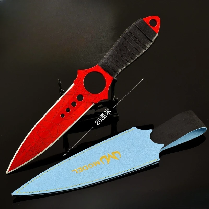 26cm/10.63in 게임 주변기기 해골 칼 크림슨 그물 금속 무기 모델 훈련 칼 장난감 소품 장식 공예 소년 선물