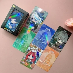 Game Impact 55PCS/Set Decor Starlight Laser Lomo Card Photocard HD Double-sided Album Photo Card For Fans Collection Postcard