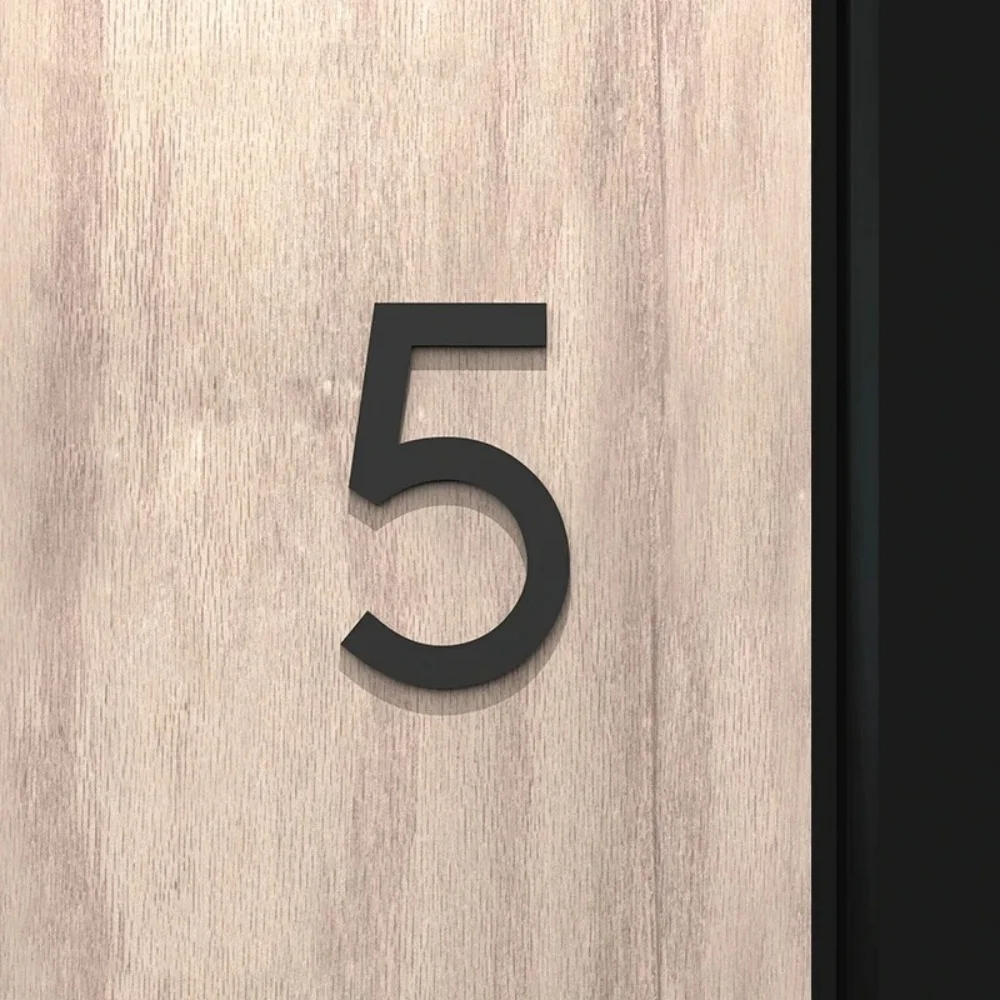 1PC Digits Acrylic House Number Sticker Self Adhesive Door Plate Sign Outdoor Address Number Apartment Office Hotel Room Decor