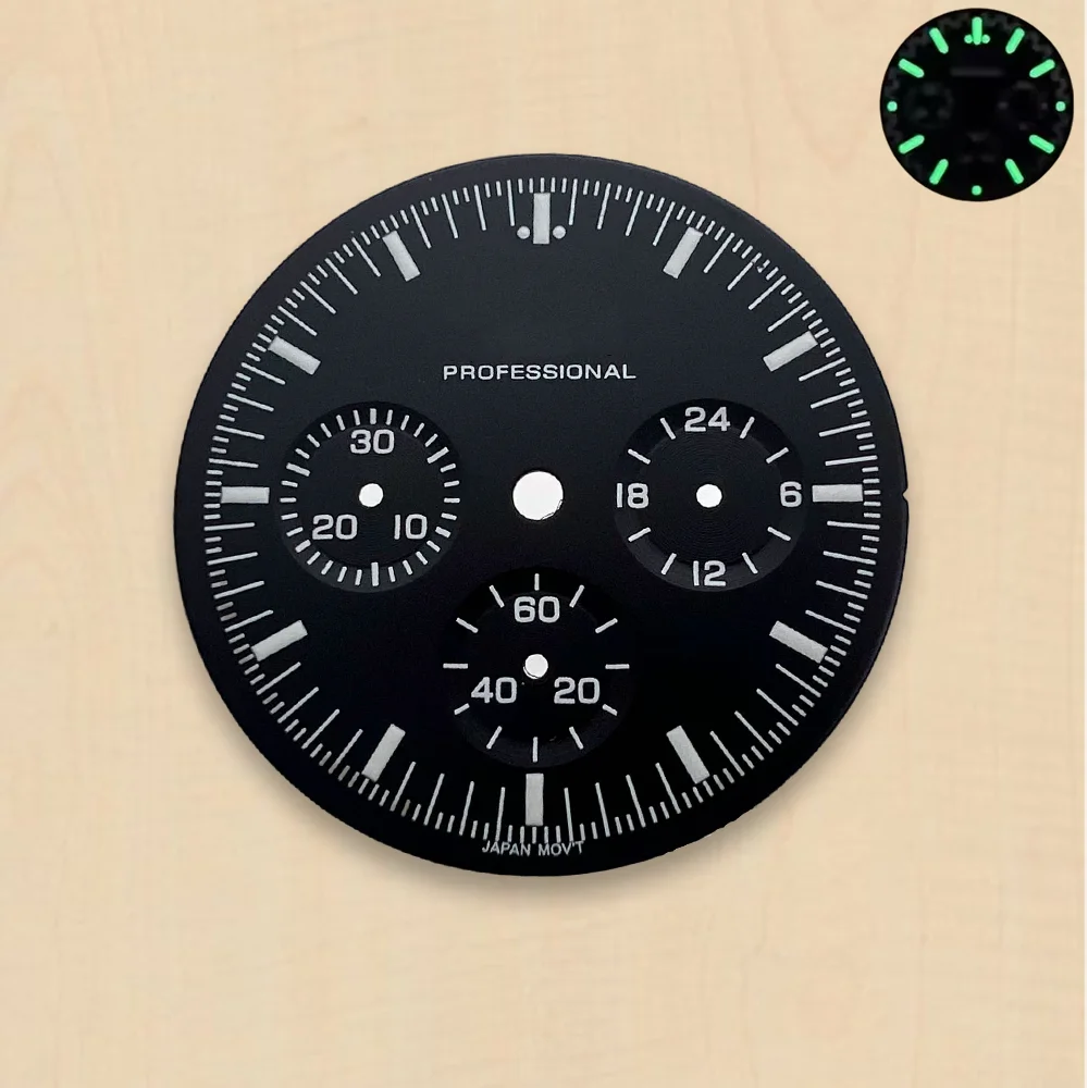 Green Luminous Speed High-Quality Dial 32.5mm S Dial Fit VK63 Movement 32.5MM vk63 Watch Modification Accessories - view 5