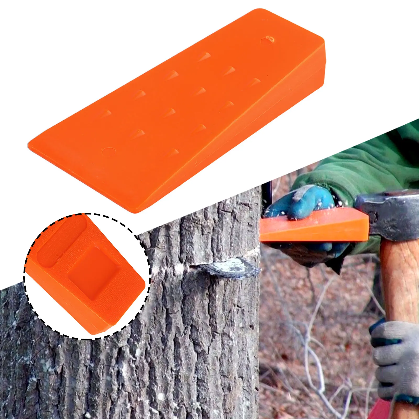 Hot Sale Newest Pratical Felling Wedges Tool 14x5x2cm Accessory Logging Orange Supplies Timber 135g ABS Plastic Dependable
