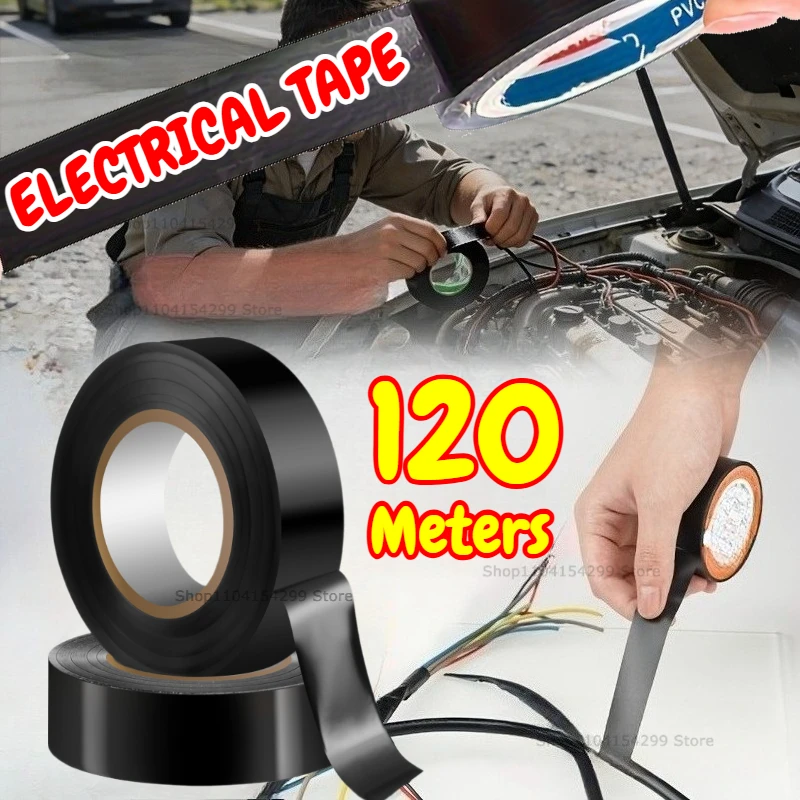 Electrical Insulating Tape Black Electrical Tapes Flame Retardant Strong Adhesive Wire Harness Tape for Electrical Wiring Tape