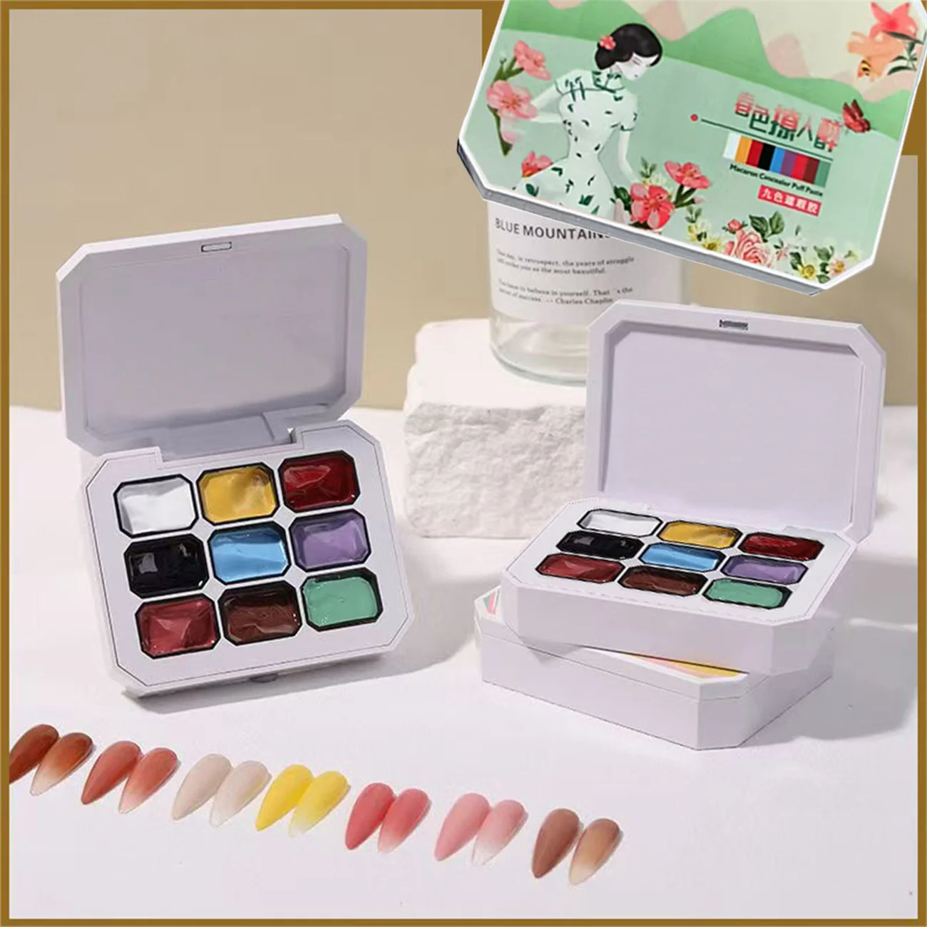 

1PC 9 Colors 4 In 1 Pat Painting Gel Gradient Blush Color Semi Permanent Soak Off UV&LED Gel Nail Art Creation Salon DIY Y2K ﻿