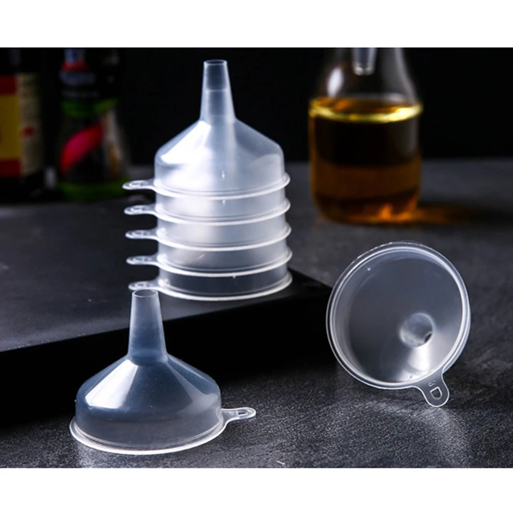 

100 Pcs Professional Plastic Handle Funnel for Liquid Transfer Smooth Mini Hole Easy Wash DIY Kitchen Tool