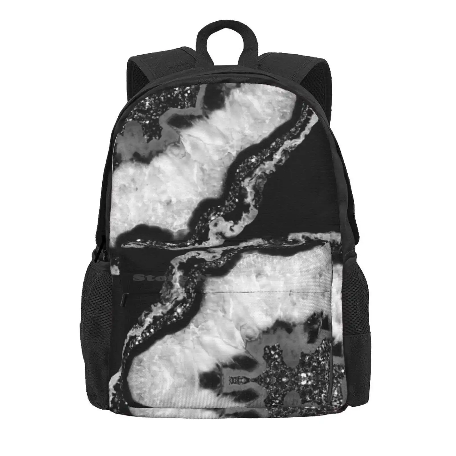 Yin Yang Agate Glam #4 (Photo Of Glitter Only - Not Reflective) Hot Sale Schoolbag Backpack Fashion Bags Gemstone Mineral