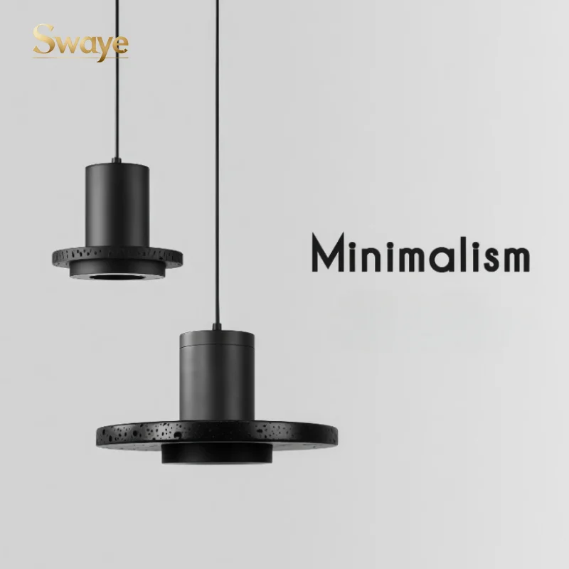 Black Volcanic Stone Luxury LED Pendant Ceiling Light for Bedroom Restaurant Bar Room Ceiling Chandelier Home Decor Luster Lamps