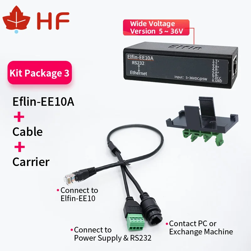 EE10 HF High Flying Elfin-EE10 Serial Port Device Connect to Network Modbus TPC IP Function RJ45 RS232 to Ethernet Serial Server