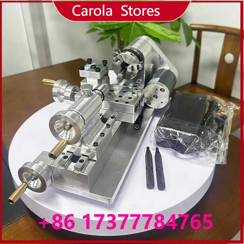 Multifunctional DIY Mini Desktop Lathe 110V-220V Variable Speed 100-2500RPM Portable  Micro Wood Turning Lathe for