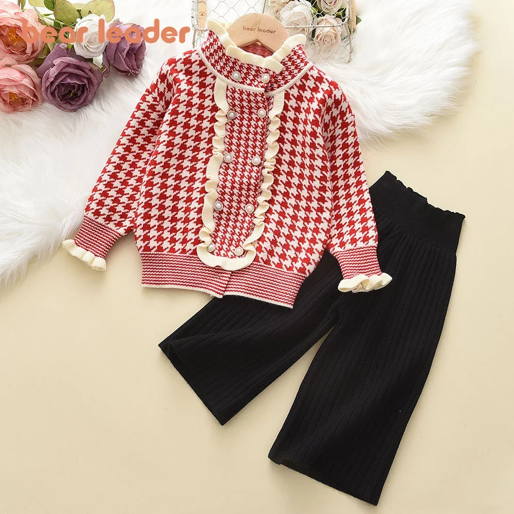 Bear Leader Girls Winter Clothes Set Long Sleeve Sweater Shirt Pants 2 Pcs Clothing Suit Christmas Baby Outfits Girls Clothes