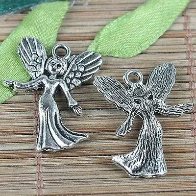 14pcs 23.8*19.8mm tibetan silver color angel charms EF0235