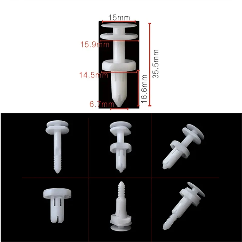 Xieaili oem 20 peças prendedor de tira automática clipes automotivos de rebite de árvore de plástico 15960325 W701971-S xb07