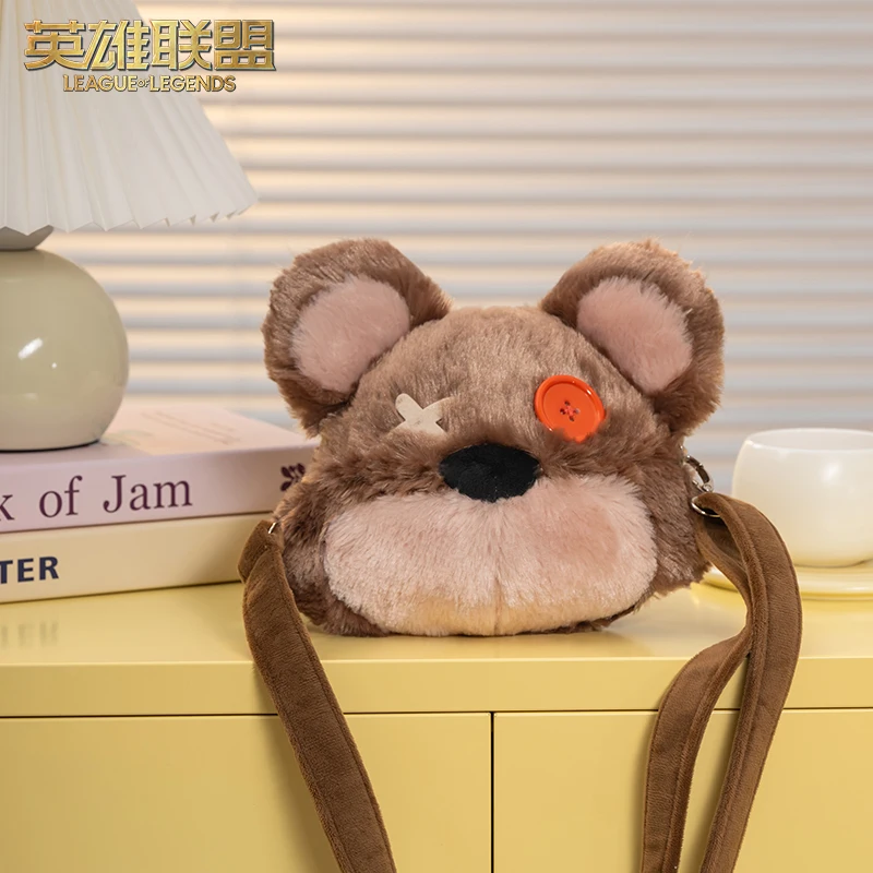 Jogo lol tibbers urso saco de pelúcia oficial kawaii versátil crossbody saco trajes cosplay para mulheres meninas doujin bonito presente