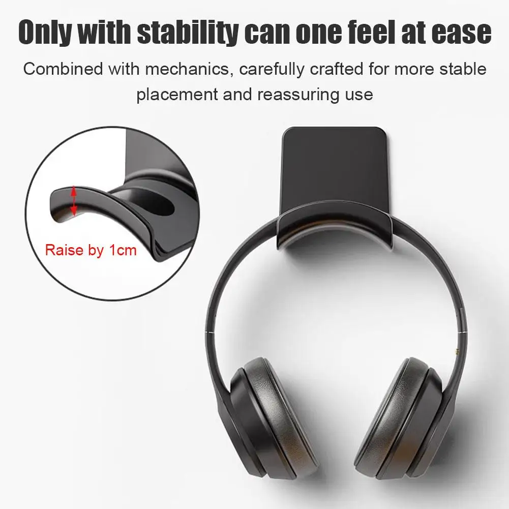 

Head Mounted Headphone Stand Desktop Wall Mounted No Drilling Open Storage Rack for Computer Earphones