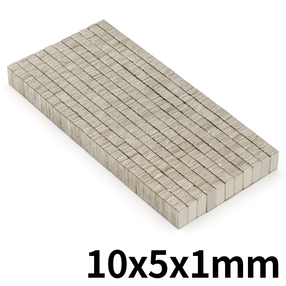 50/ Pcs 10x5x1 Block NdFeB Neodymium Magnet N35 Super Powerful Imanes Permanent Magnetic 10mmX5mmX1mm Rectangular