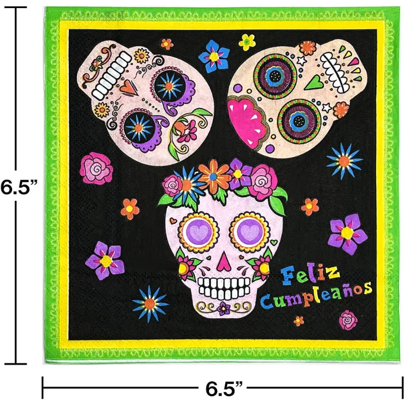 Papel tisú para fiesta de Halloween, accesorio sin fragancia, dibujos animados, Calavera, 10 piezas