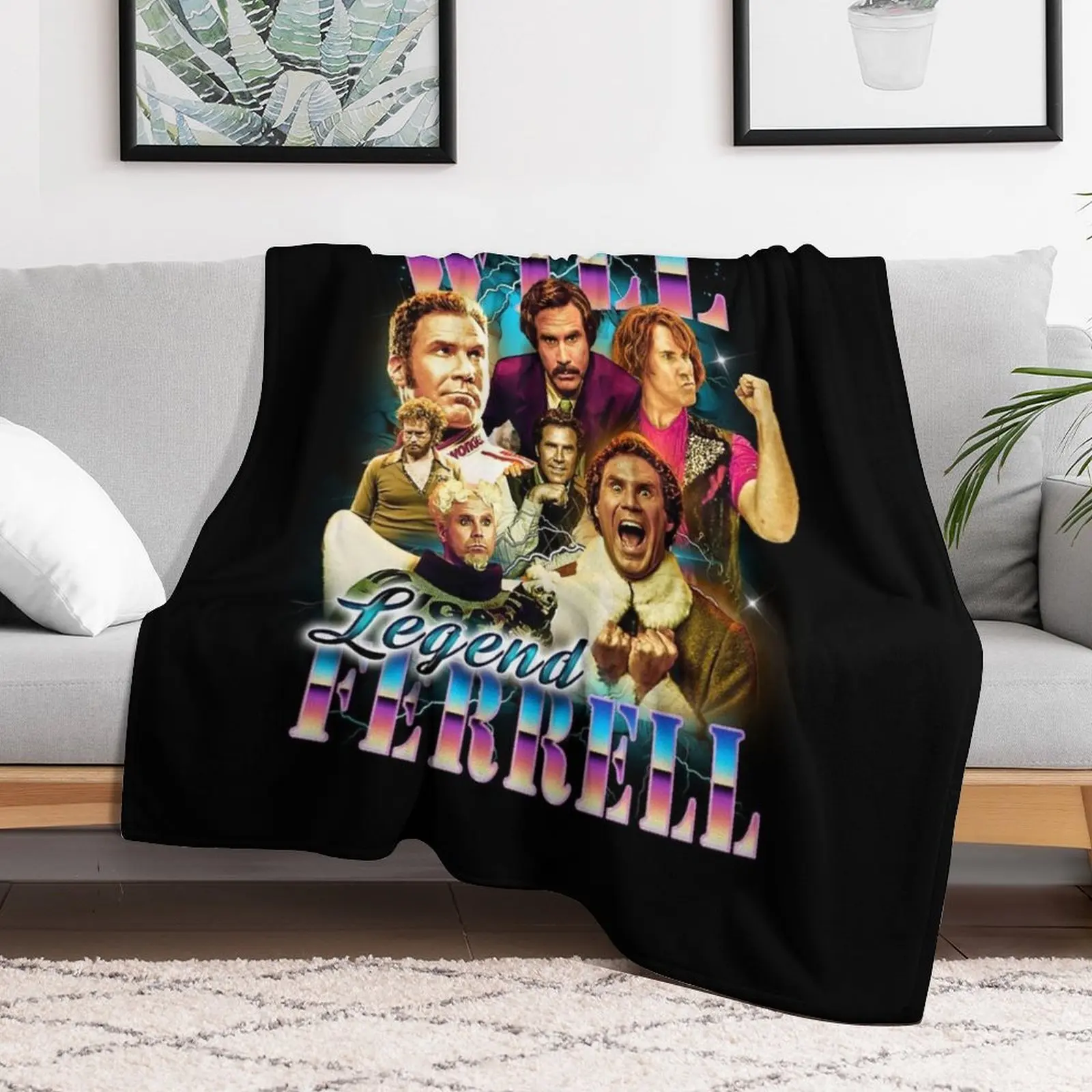 Will Ferrell - legend - 90's bootleg style design Throw Blanket Warm Comfortable Blanket Gift for Parents Friends