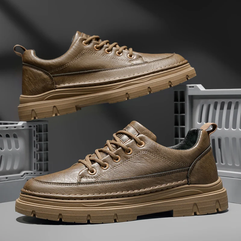 

Trendy British Style Casual Men's Shoes Spring 2026 Soft Sole Soft Face Versatile Leather Men's Sandals Comfortable Fashion